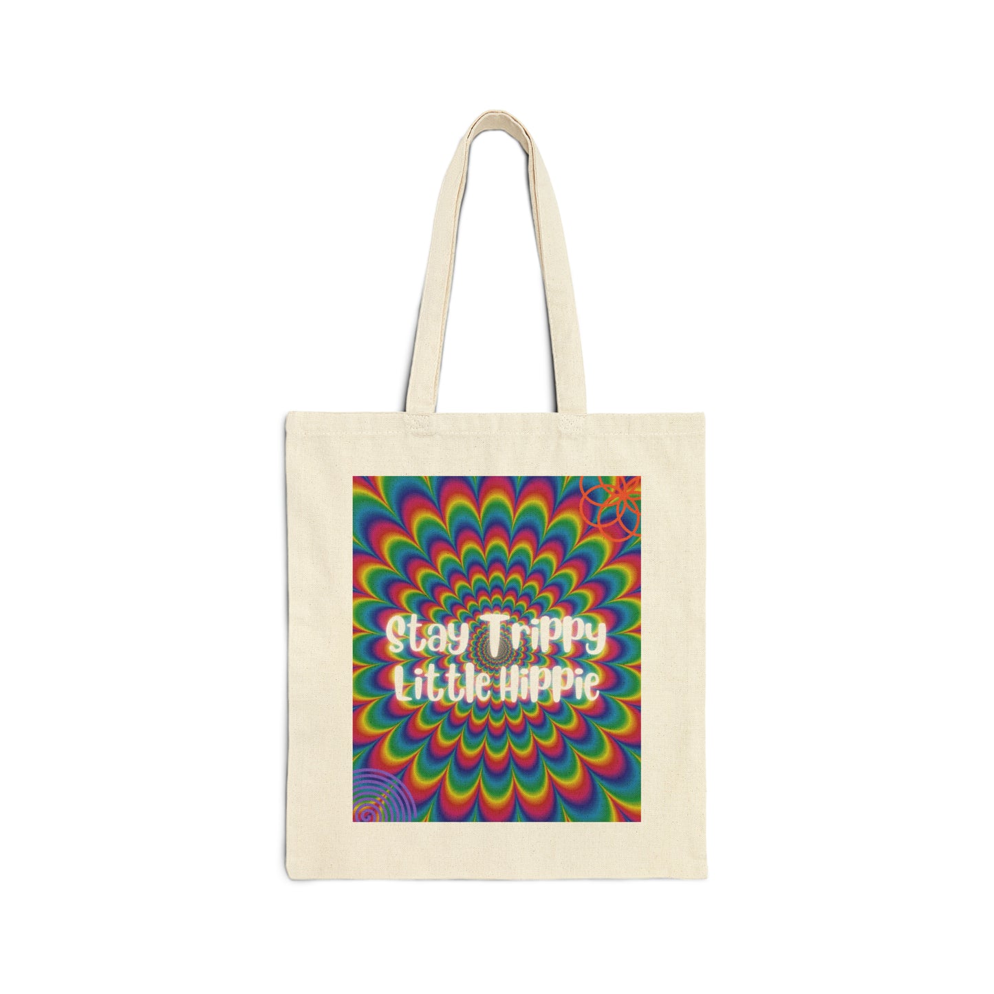 Stay Trippy Little Hippie--Cotton Canvas Tote Bag (Tranquil Ink LLC)