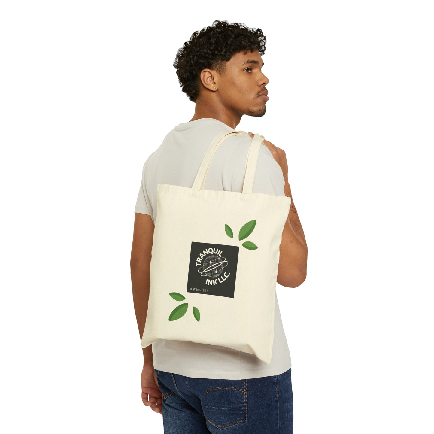 Stay Trippy Little Hippie--Cotton Canvas Tote Bag (Tranquil Ink LLC)
